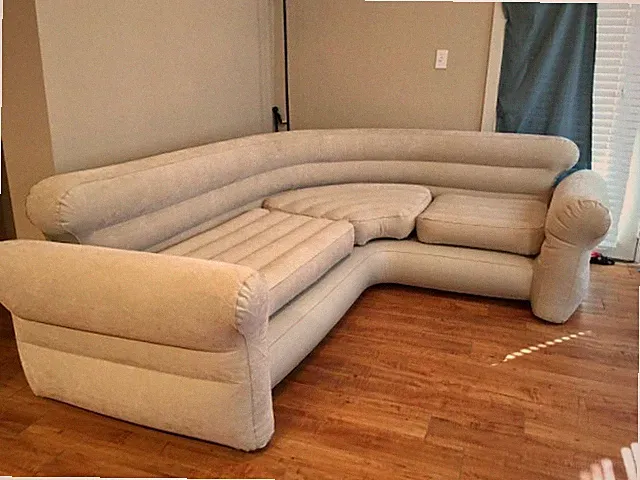 Inflatable L-Shape Sofa Furniture Corner Couch Home Living Room Tan Comfortable