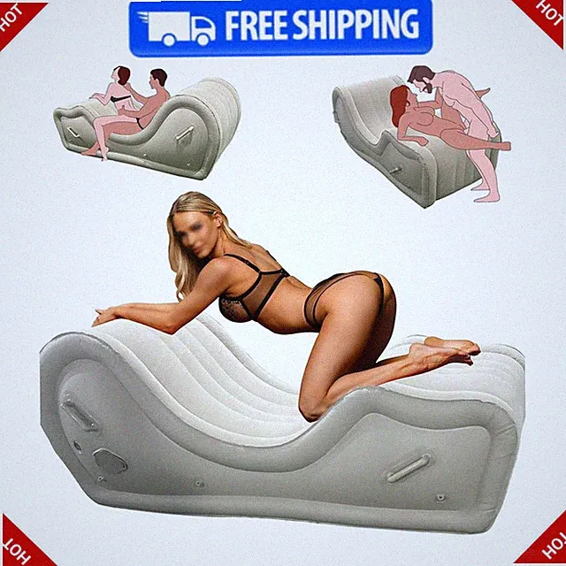 Inflatable Position Aid Sofa for Couples, Built-in Air Pump Support Cushion Chai