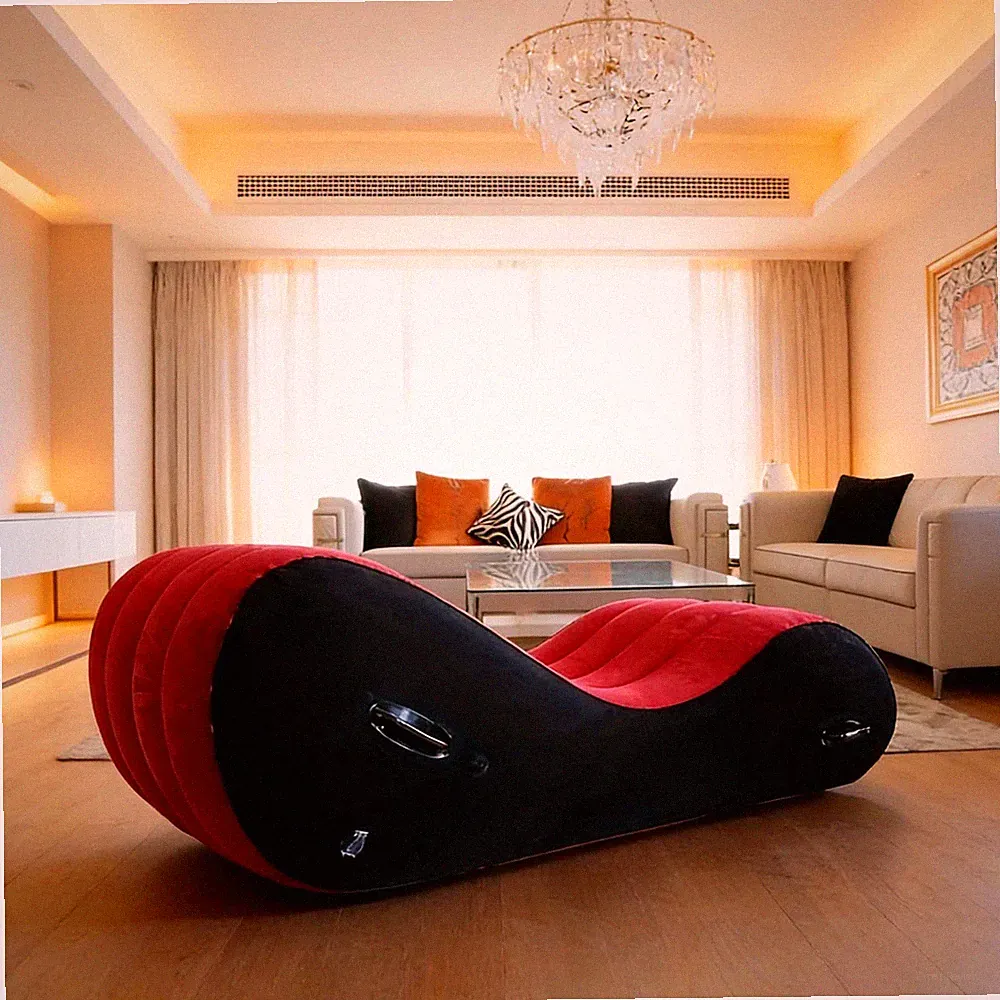Inflatable Sex Bed Pillow Wedge Ramp Sofa Love Aid Position Furniture w/Cuffs