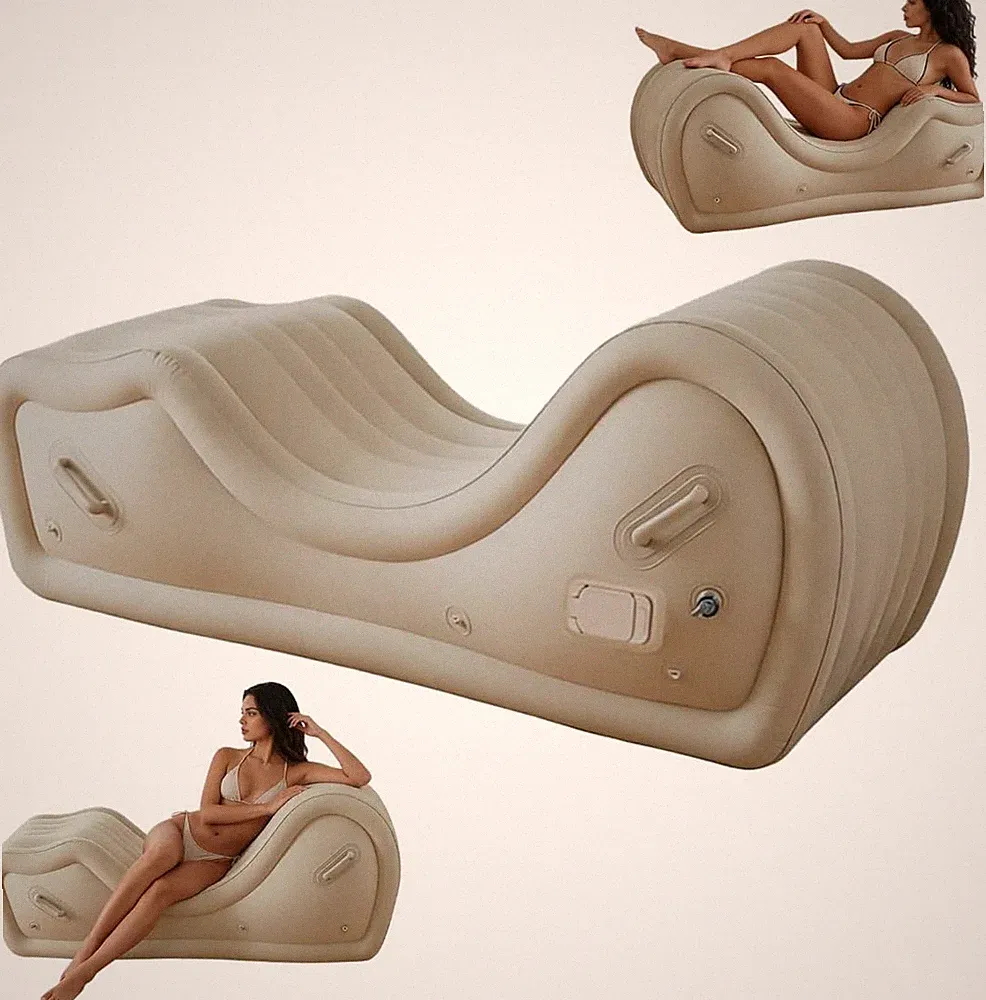 Inflatable Sex Sofa Bed with Air Pump and Support Pillow for Couples Bedroom