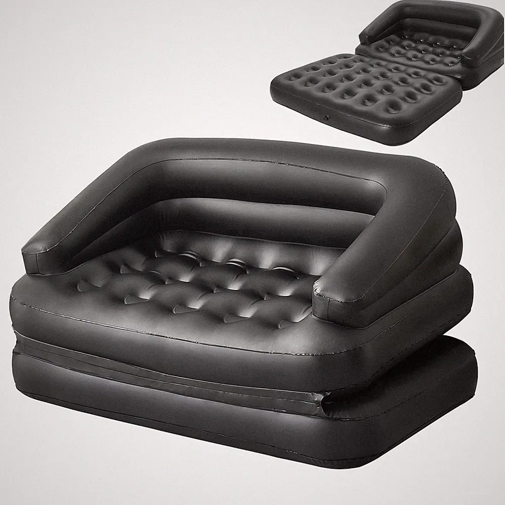 Inflatable Sofa Bed for Camping, Pool Float Couch Outdoor Mattress Bed with A...