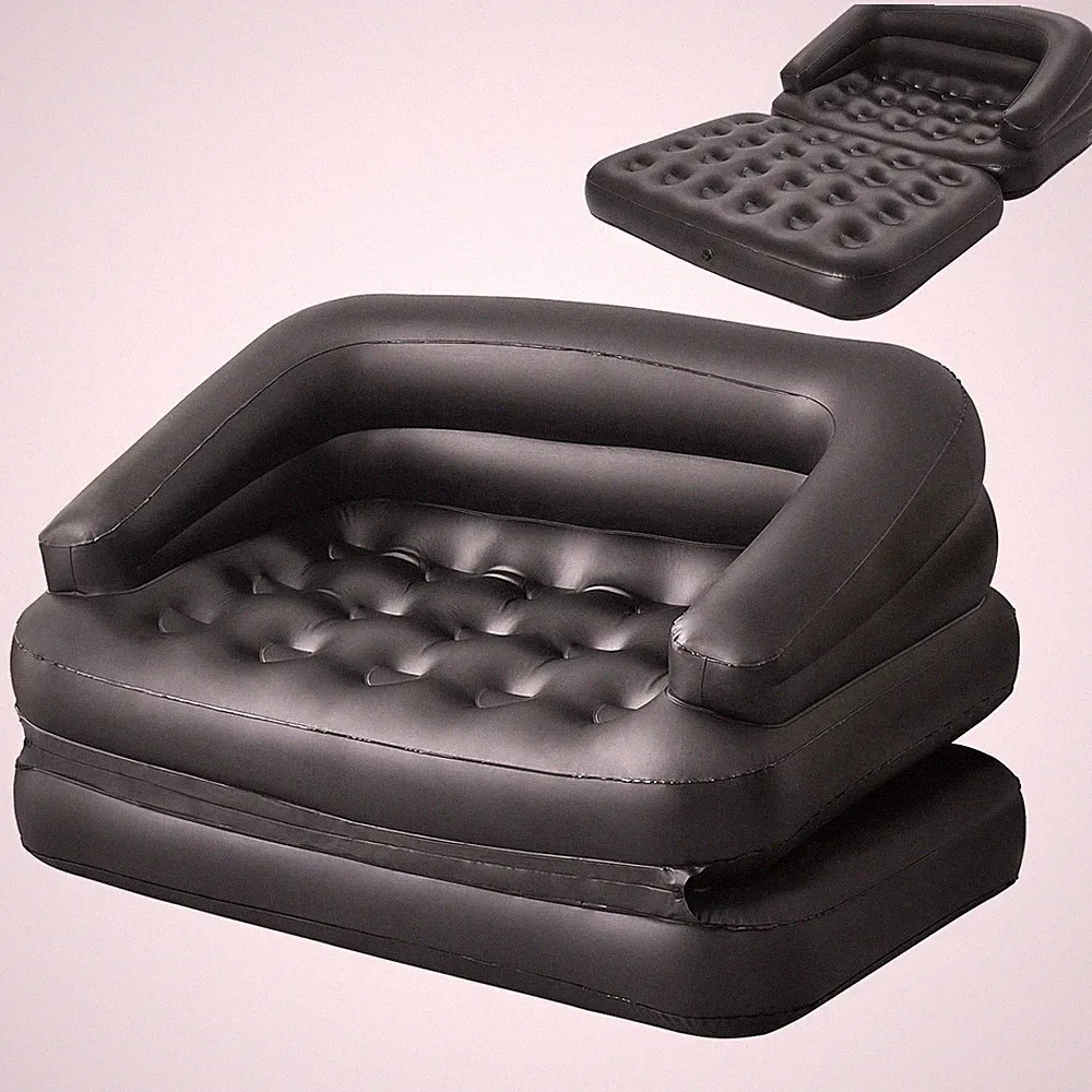 Inflatable Sofa Bed for Camping, Pool Float Couch Outdoor Mattress Bed with A...