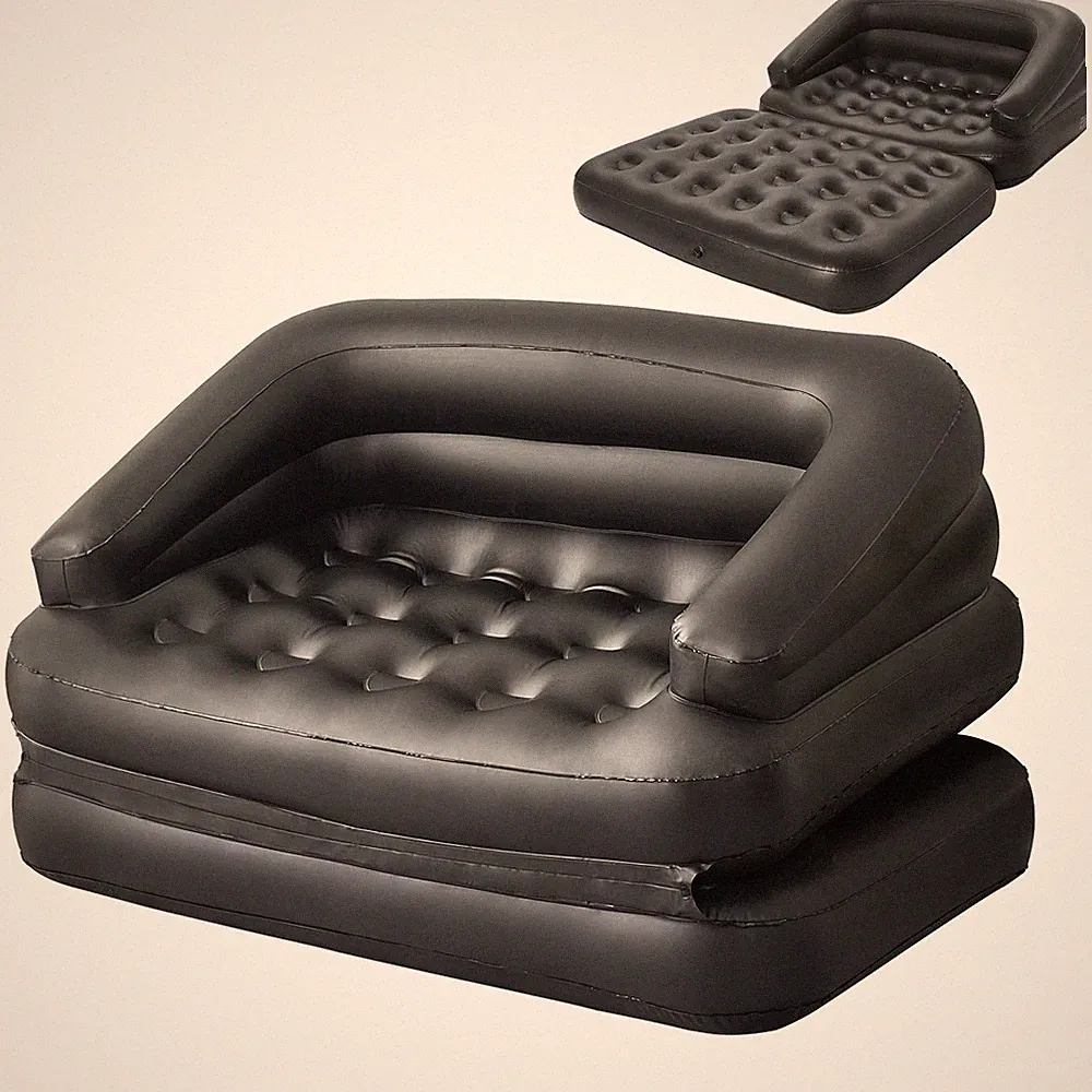 Inflatable Sofa Bed for Camping, Pool Float Couch Outdoor Mattress Bed with A...