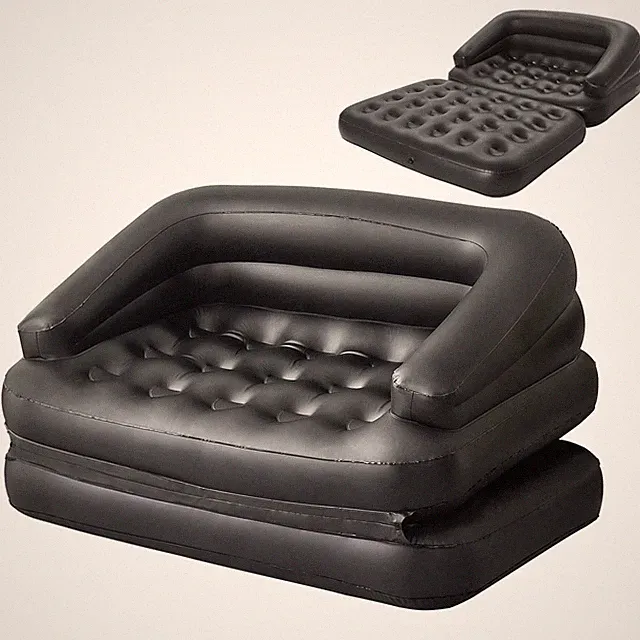 Inflatable Sofa Bed for Camping, Pool Float Couch Outdoor Mattress Bed with Armr