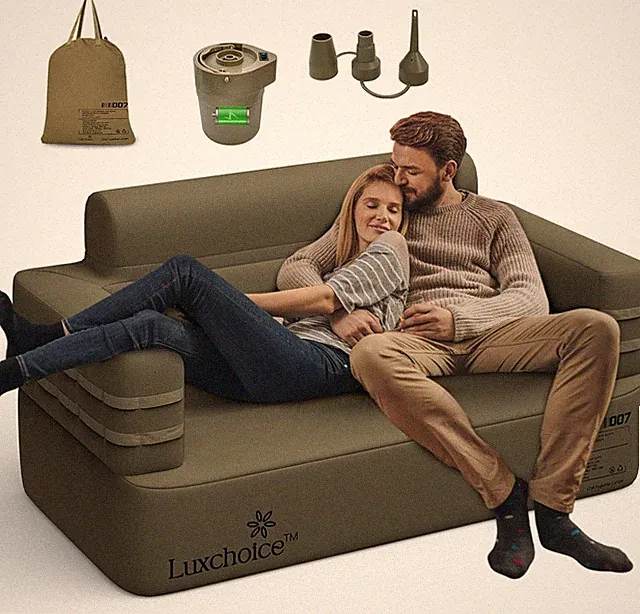Inflatable Sofa Multifunctional Air Couch with Built-In Pump Portable Luxury USA