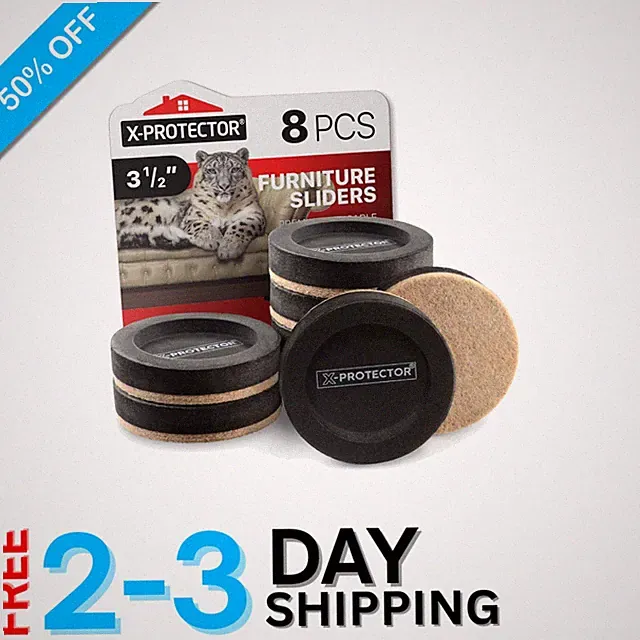 Innovative 3.5” Felt Furniture Sliders (8 PCS) - Protect Floors & Move Easily