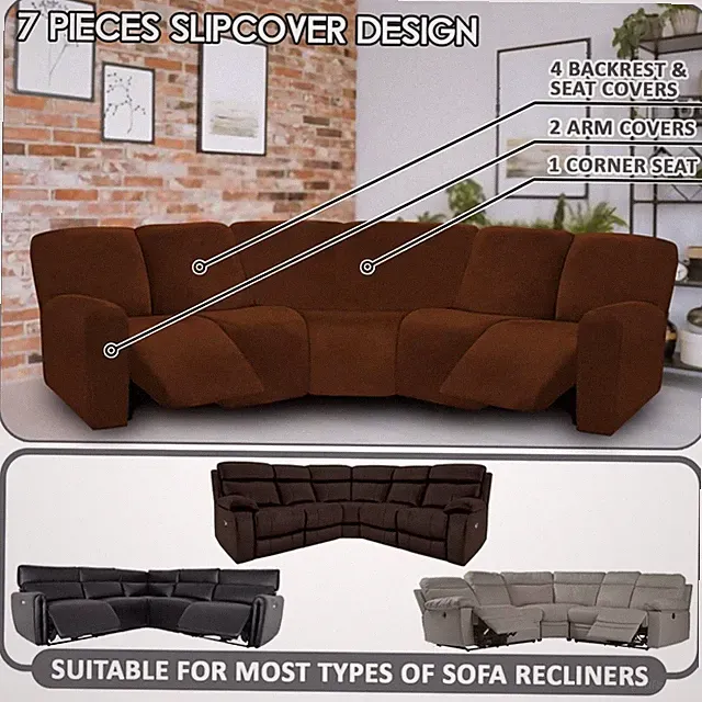 Innovative 7-Piece L Shape Sectional Cover, Machine Washable
