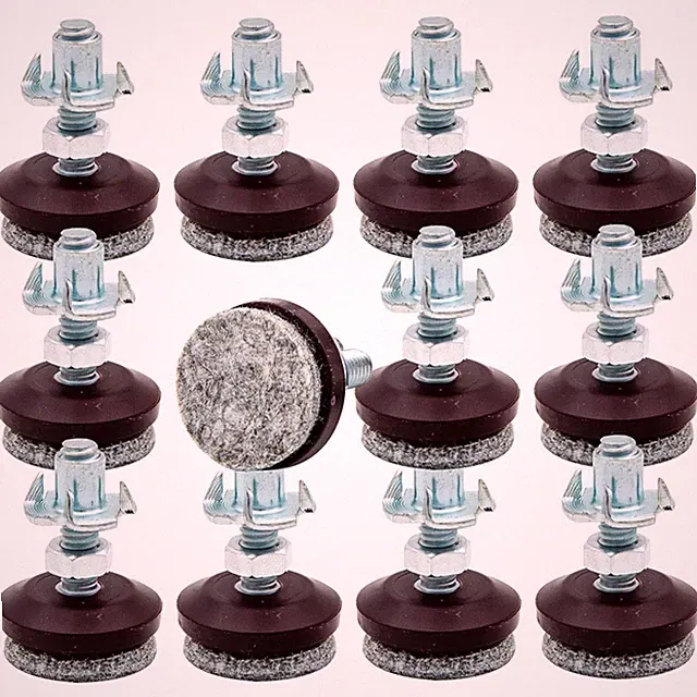 Integrated Felt Pads Furniture Levelers, 12 Pack