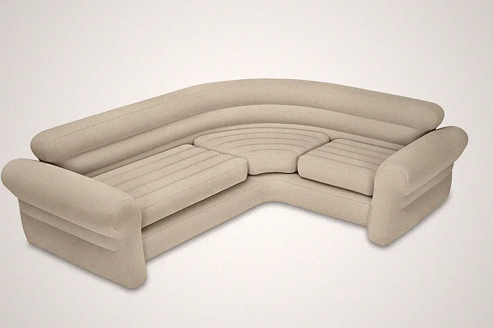 Intex Inflatable Corner Living Room Neutral Sectional Sofa 68575EP (2 Pack)