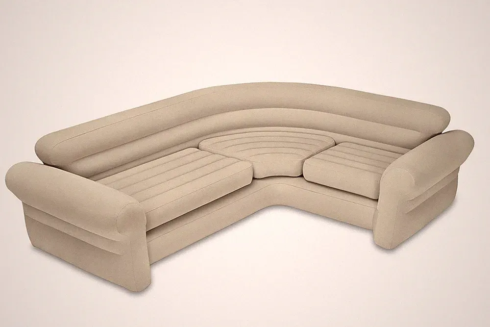 Intex Inflatable Corner Living Room Neutral Sectional Sofa 68575EP (3 Pack)