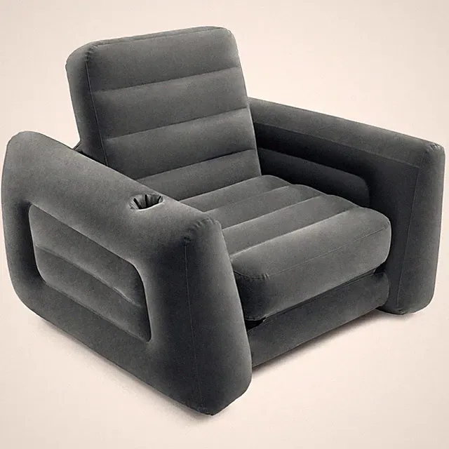 Intex Inflatable Pull Out Sofa Chair with Twin Sized Air Bed Mattress (Open Box)