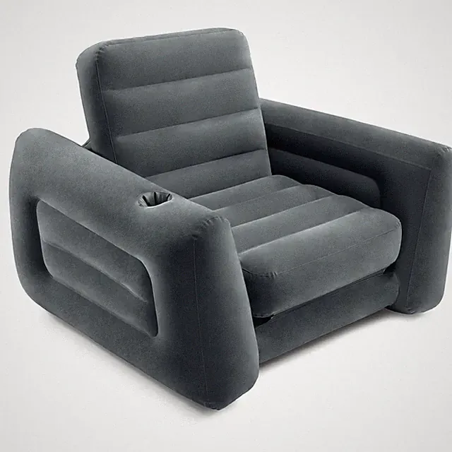 Intex Inflatable Pull Out Sofa Chair with Twin Sized Air Bed Mattress (Open Box)