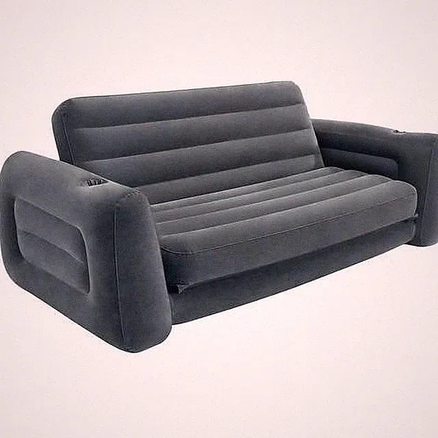 Intex Pull-Out Inflatable Bed QUEEN SOFA FUTON 66552EP Sleep Apartment House NEW