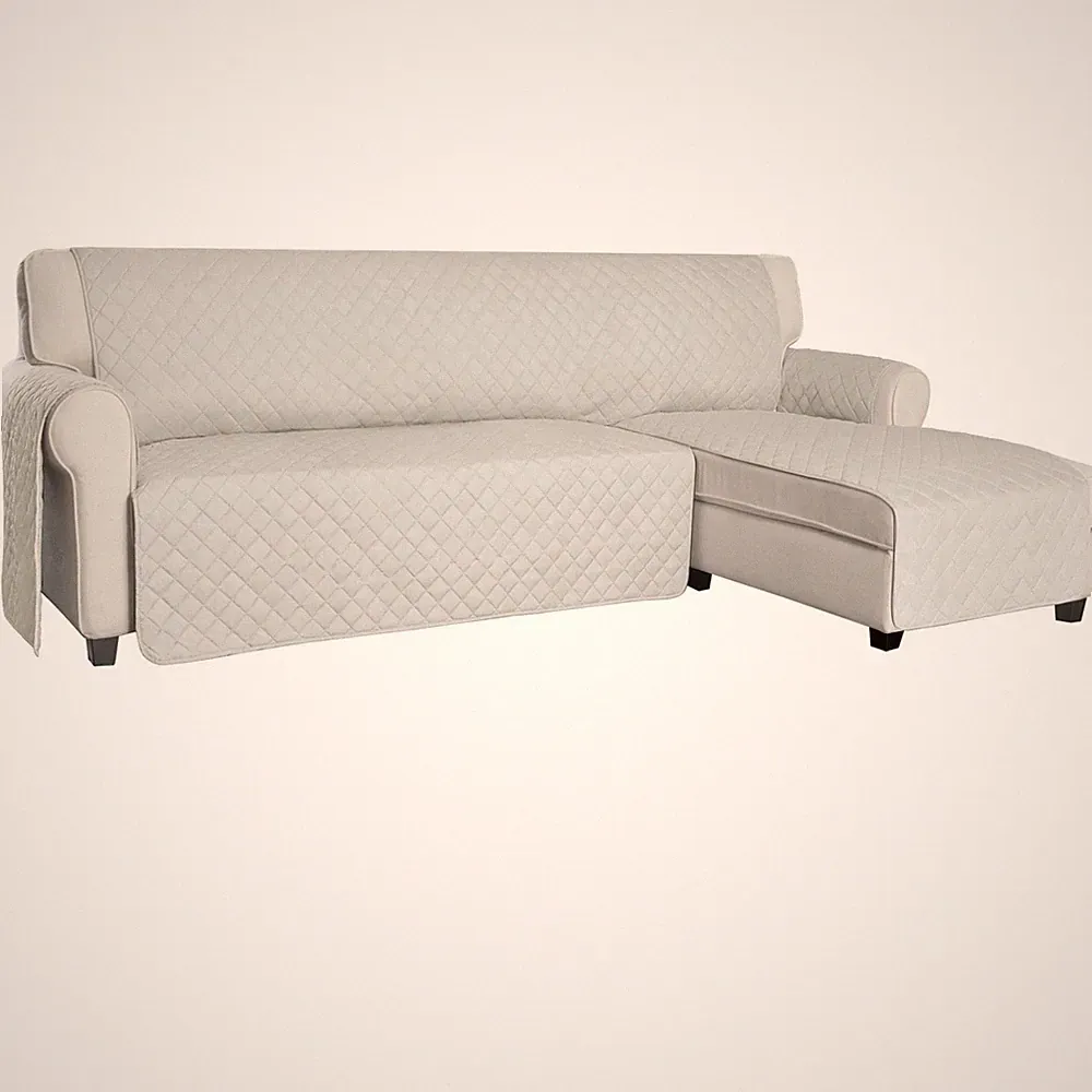 ISSUNTEX Sectional Couch Covers L Shaped Sofa Cover Water Resistant Large Ivory