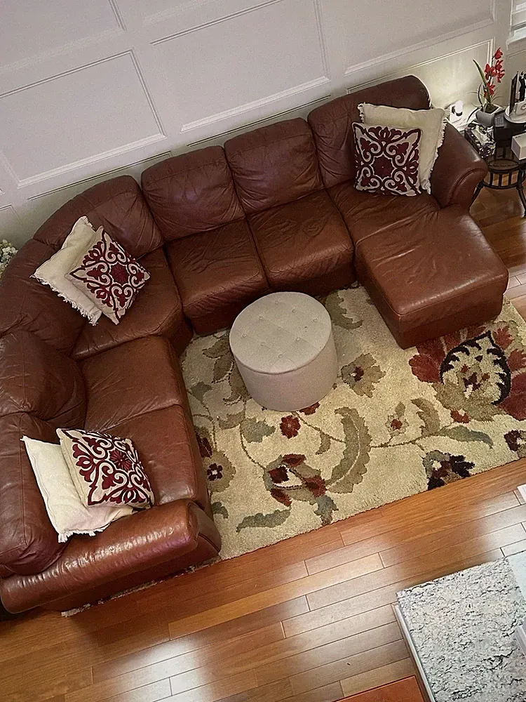 Italian Leather 4pc Sectional Sofa Set