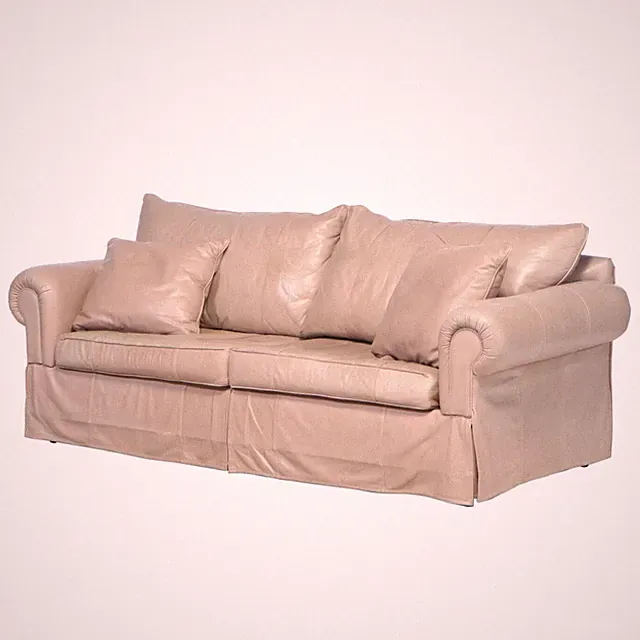 Italian Leather Sofa Couch by CENTURY furniture taupe