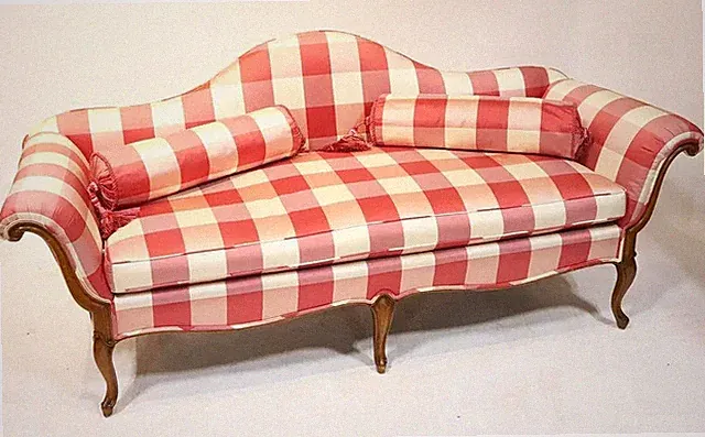 Italian Venetian Style Camel Back Sofa, Love Seat