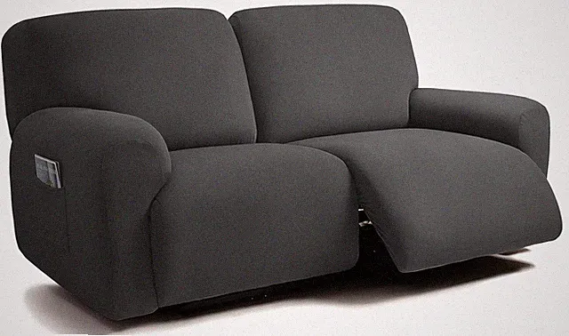 Jacquard Design Extra Wide 75" - 100", Reclining 2 Seater Sofa, Extra Wide 6-Pie