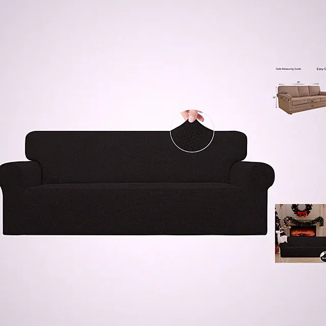 Jacquard Fabric Black Sofa Cover - Protect & Enhance Your Living Room