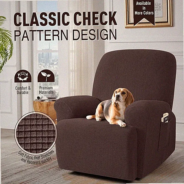 Jacquard Recliner Slipcover, Elastic Chair Protector