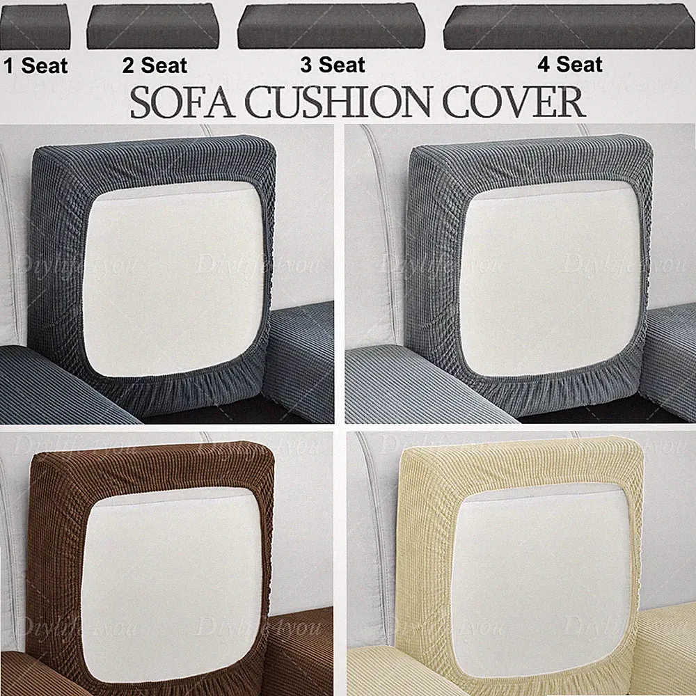 Jacquard Stretch Individual Removable Sofa Cushion Covers Couch Seat Slipcover