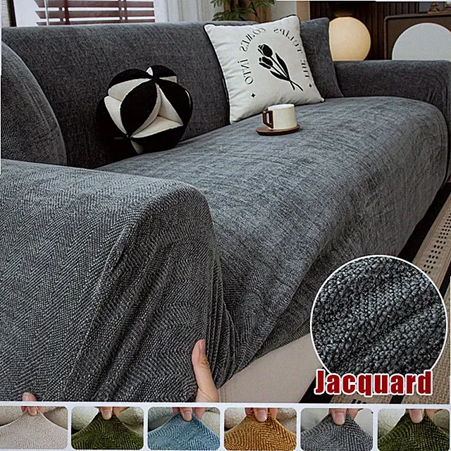 Jacquard Stretch Sofa Cover Pet Friendly Anti Slip Thickened Furniture Protector