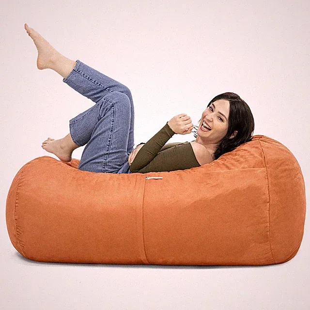 Jaxx Sofa Saxx 4-Foot Bean Bag Lounger Pumpkin Microsuede
