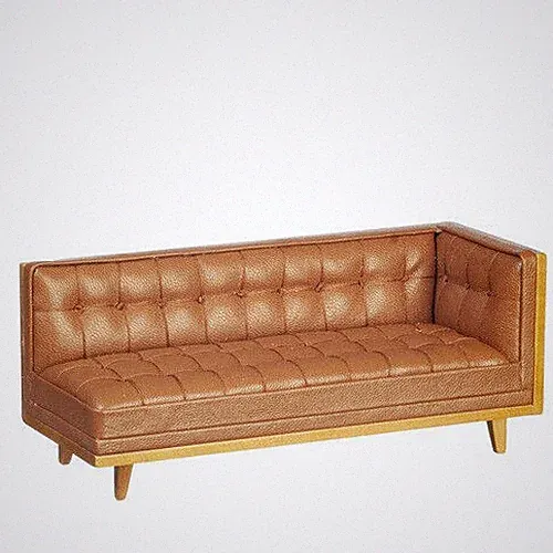 JBM Dollhouse Miniature Mid Century Sectional - Leather