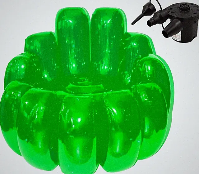 Jelly Inflatable Chair, The Jelly Collection, Portable Blow Up Couch, Green