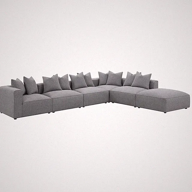 Jennifer 6-piece Upholstered Modular Sectional Grey