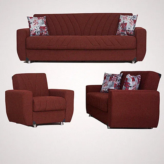 Jennifer Burgundy Fabric Sofa Bed/Loveseat/Armchair