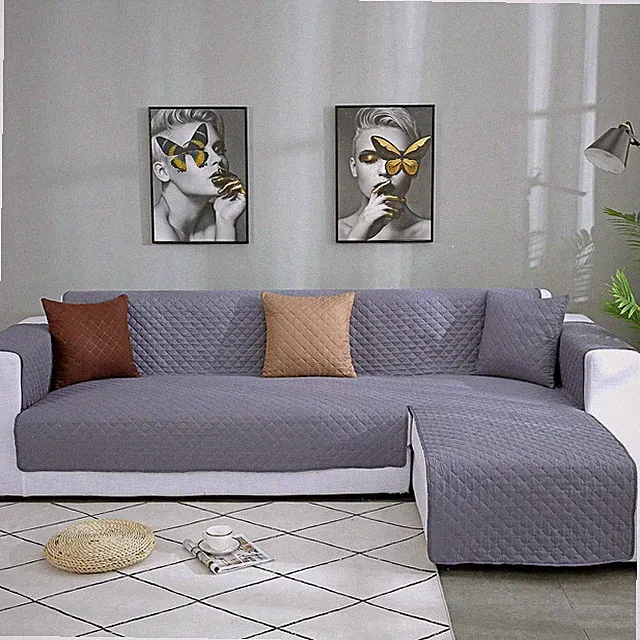 JIABOLANG Double Side L Shape Couch Cover Sectional Sofa Covers Set Chaise Co...