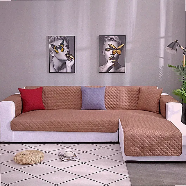 JIABOLANG L Shape Sectional Sofa Couch Slip Cover Set Large Coffee