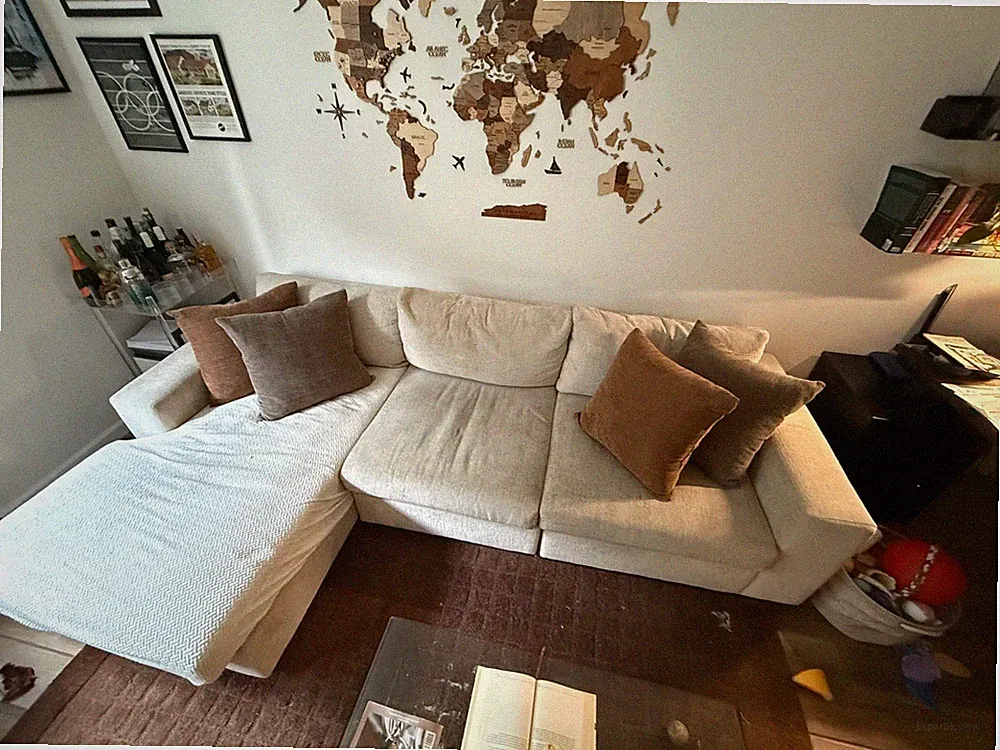 Joybird Holt Sectional | Cream Fabric Sofa with Chaise | Used