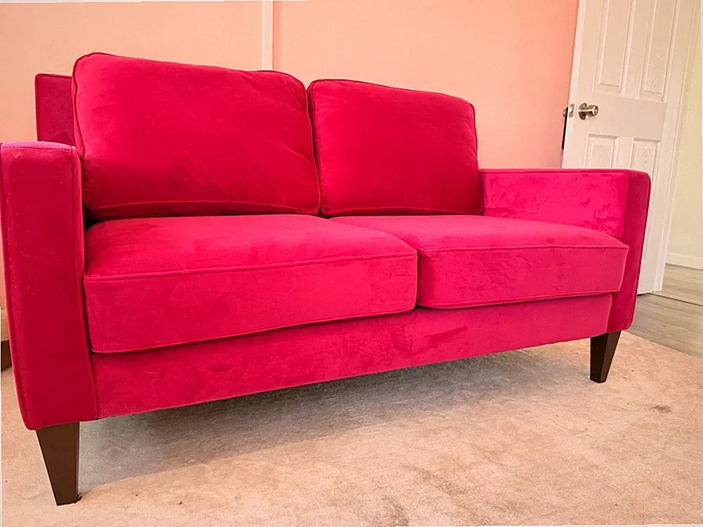 Joybird Loveseat - Berry Velvet (Excellent Condition)