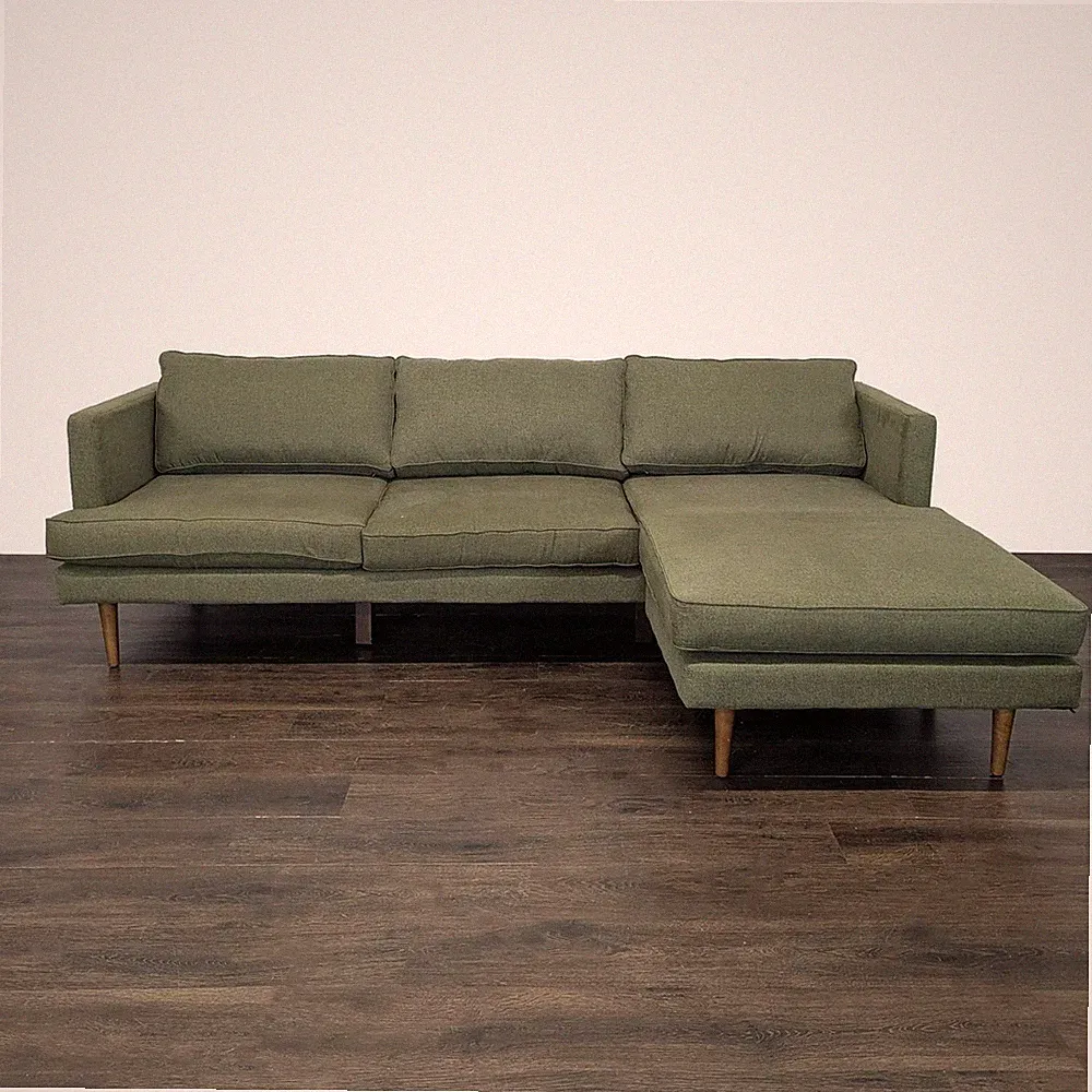Joybird Preston Green Sectional Sofa with Chaise - Modern Design