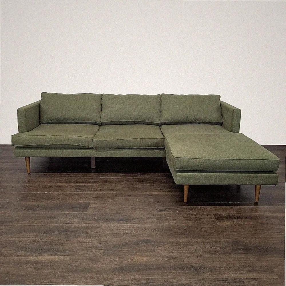 Joybird Preston Green Sectional Sofa with Chaise - Modern Design