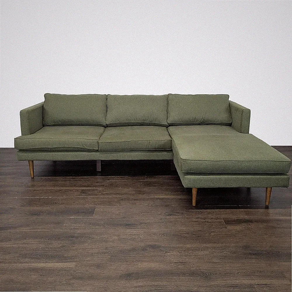 Joybird Preston Green Sectional Sofa with Chaise - Modern Design