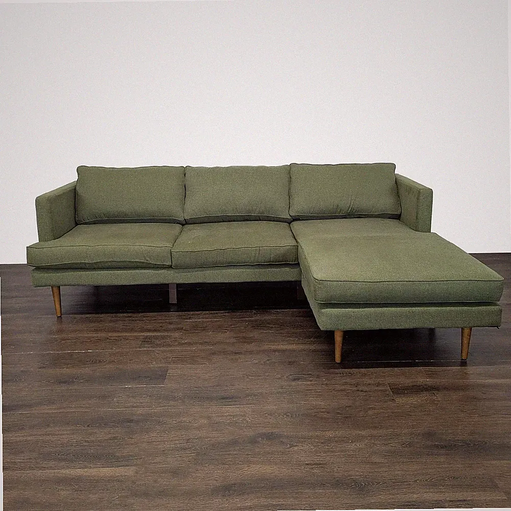 Joybird Preston Green Sectional Sofa with Chaise - Modern Design