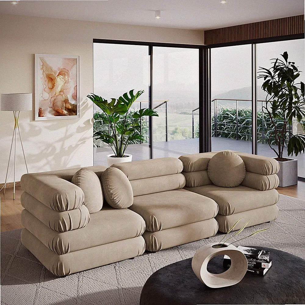 Jubilee 3-Piece Sectional Sofa in Taupe