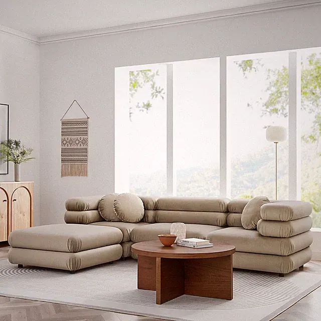 Jubilee 4-Piece Sectional Sofa in Taupe