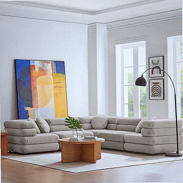 Jubilee 5-Piece Sectional Sofa in Almond