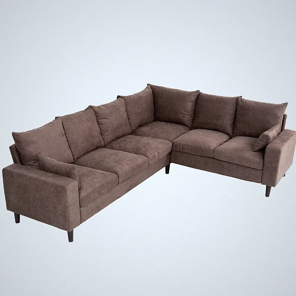 Jumbo L-Shape Sectional Sofa Couch Corner Sofa Seat Modern Linen Fabric 100*80''
