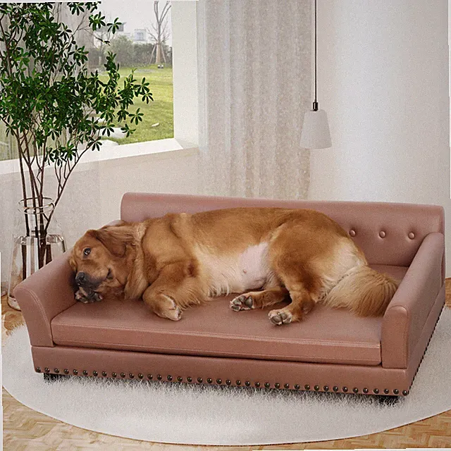 Jumbo Pet Upholstered Sofa Bed Elevated Dog Bed Couch Super Scratch Resistance