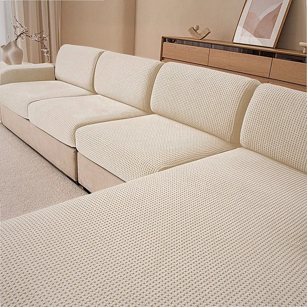 KaviKon Stretch Sectional Couch Covers, Wear Resistant L Shaped Sofa Slipcove...