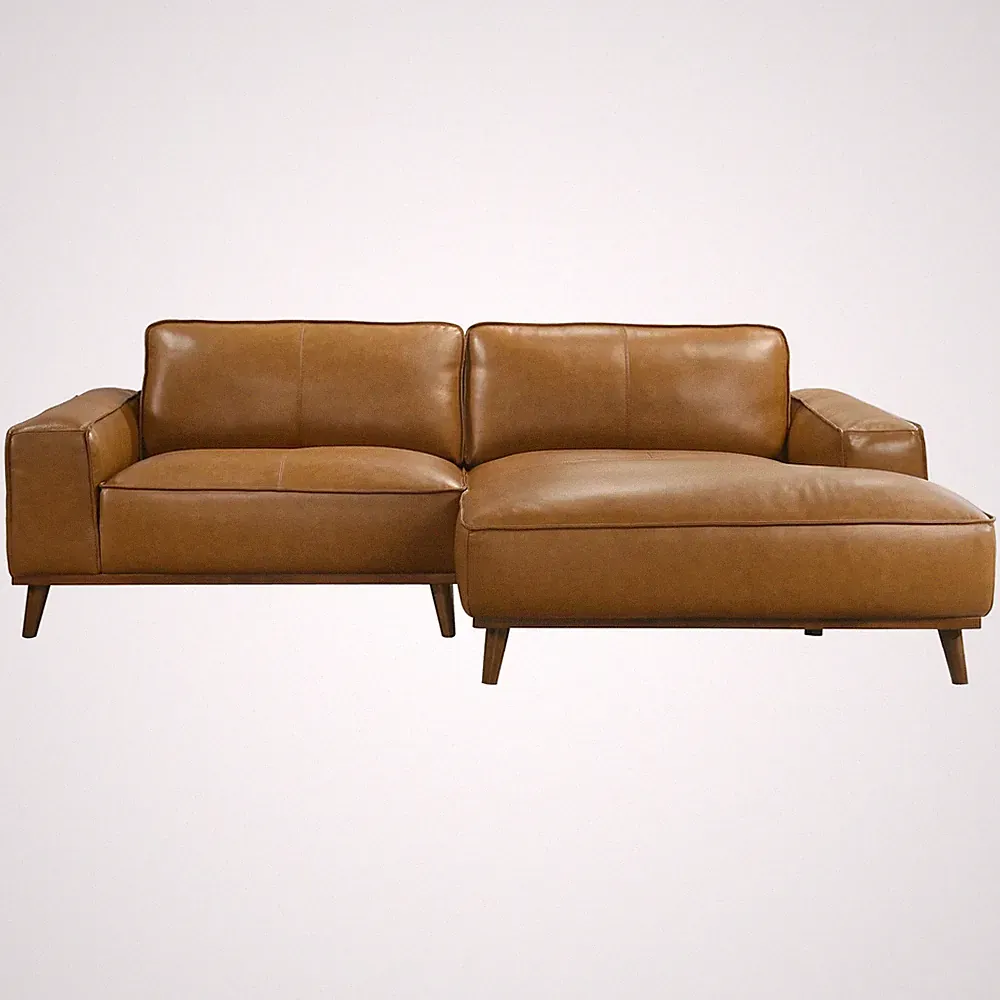 Kerrville Tan Leather Right Sectional Sofa