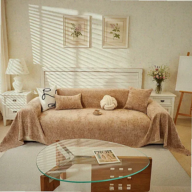 Khaki Couch Cover for Dogs, Durable Solid Sofa Cover Washable for Couches, Co...