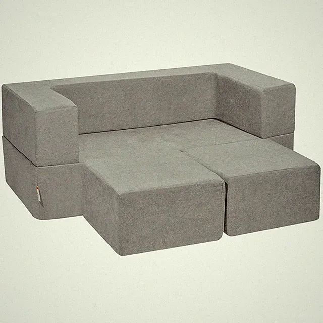 Kids Couch, 4Pcs Modular Kids Play Couch, Toddler Couch Sofa Bed, Kids Chair Sea