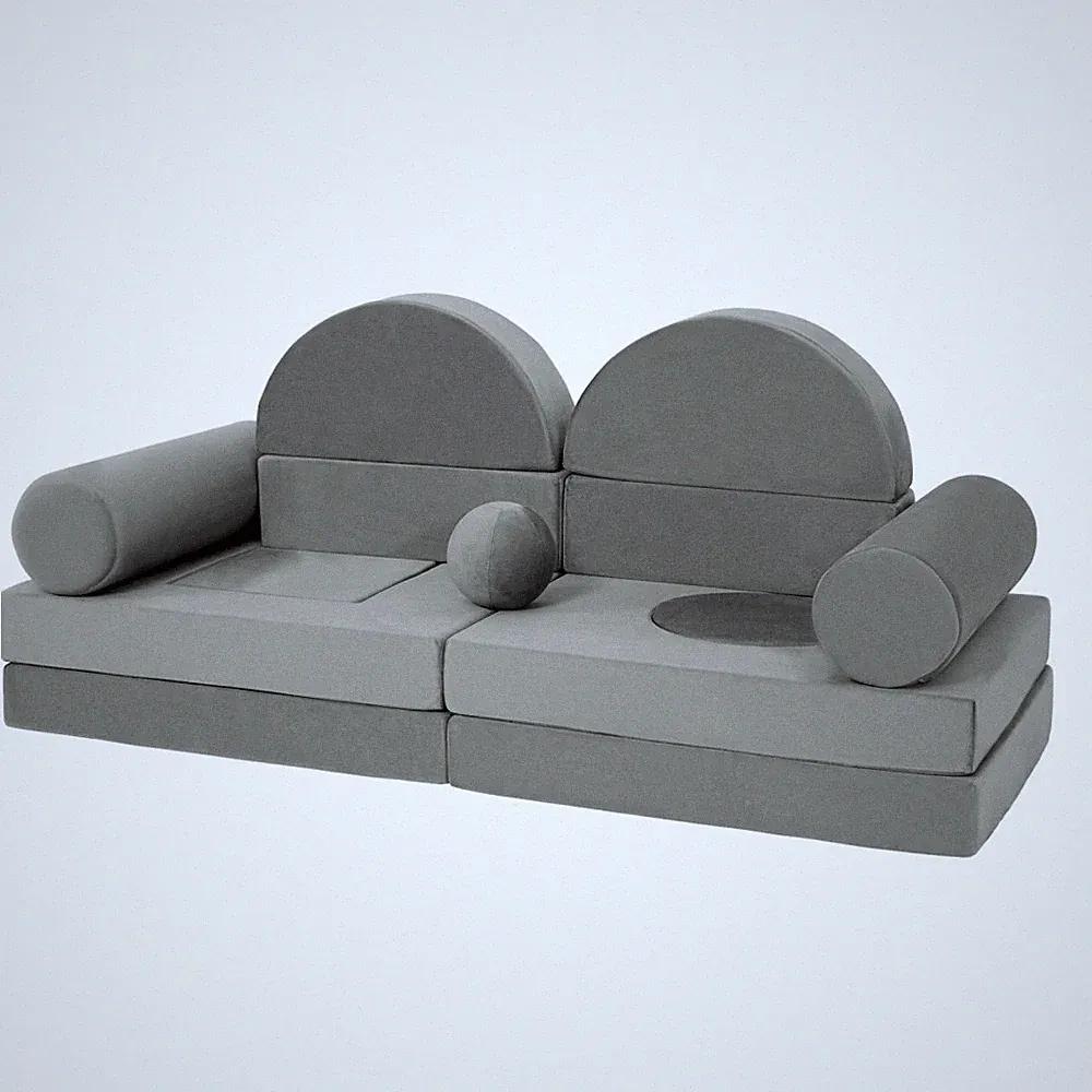 Kids Modular Foam Play Couch, Convertible Sectional Sofa Fort for Playroom