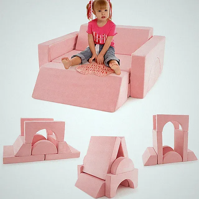 Kids Modular Play Sofa 8 PCS w/ Detachable Cover for Playroom & Bedroom Indoor
